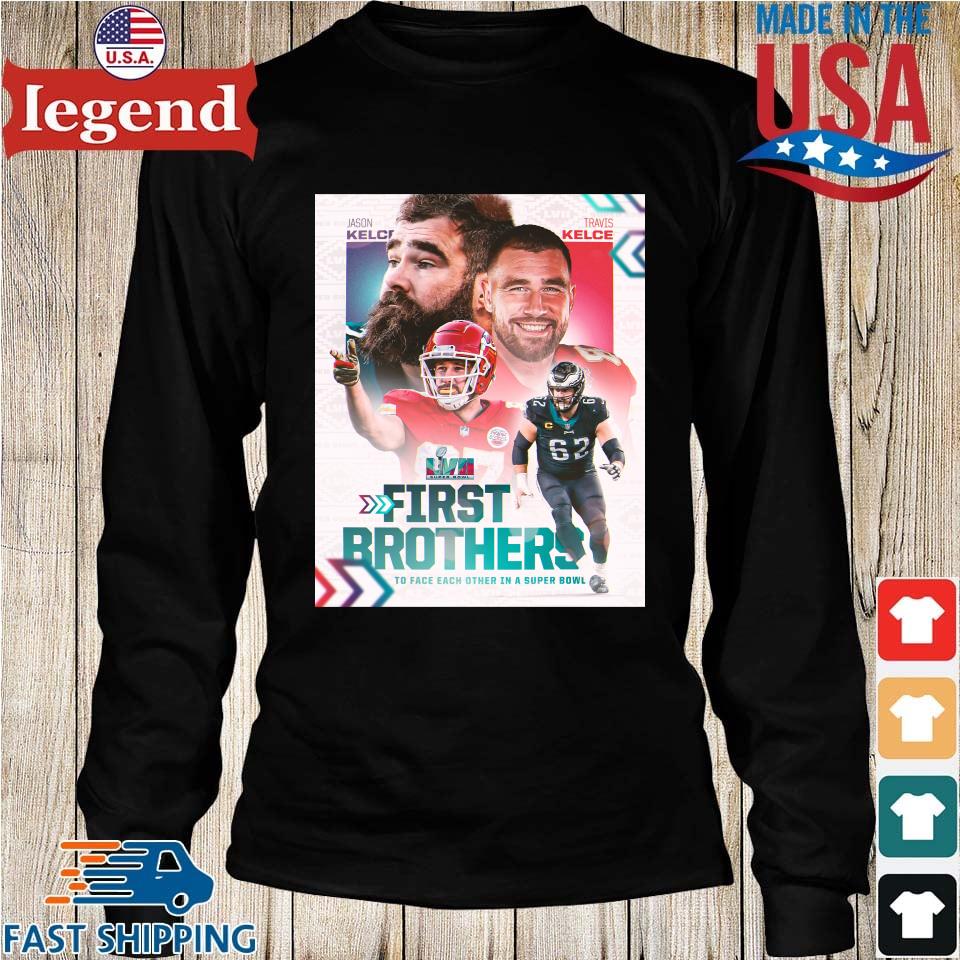 Kelce brothers Jason Kelce and Travis Kelce exchange clothes shirt, hoodie,  sweater, long sleeve and tank top