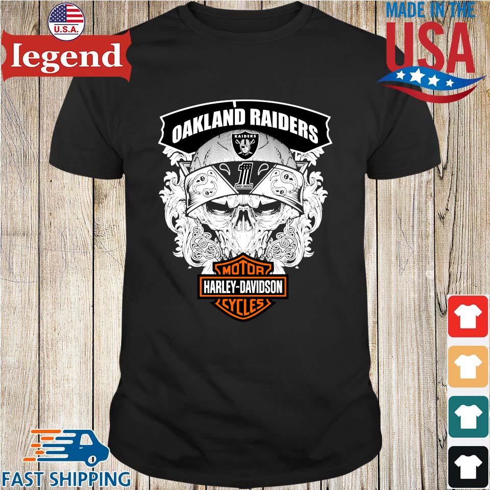 2023 Skull Oakland Raiders NFL Football Motor Harley Davidson Cycles Shirt,  hoodie, sweater, long sleeve and tank top