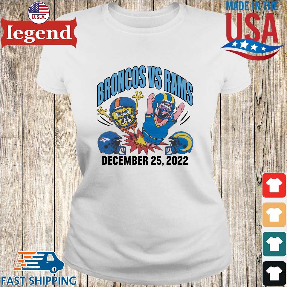 Official Spongebob X Broncos Vs Rams December 25 2022 T-shirt