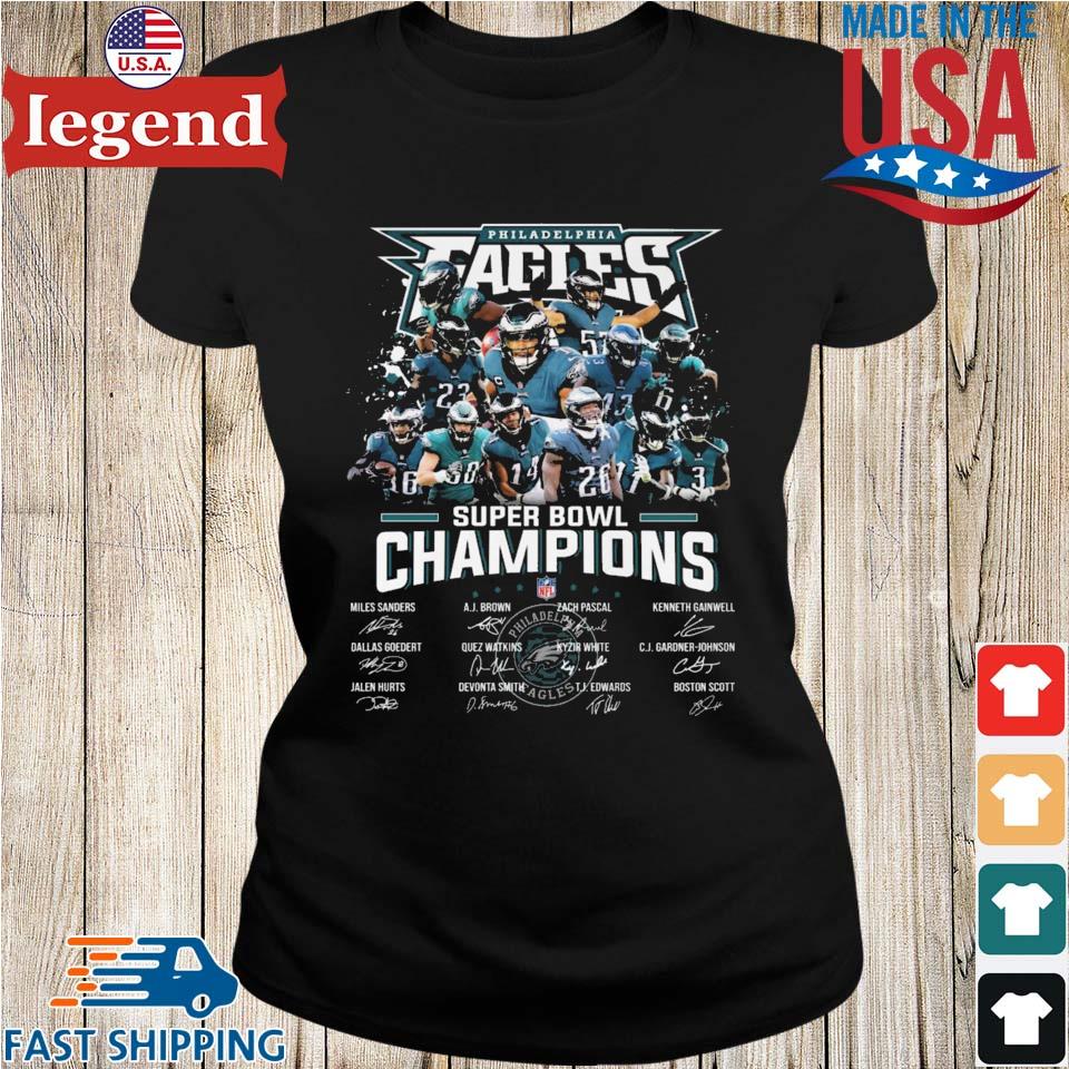 Philadelphia eagles super bowl champions brown and hurt signatures 2023  shirt, hoodie, sweater, long sleeve and tank top