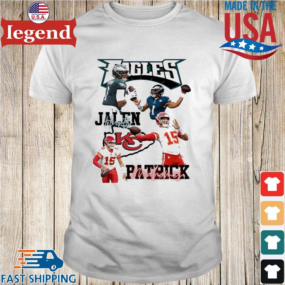 Jalen Hurts Philadelphia Eagles Cartoon Signature T-Shirt