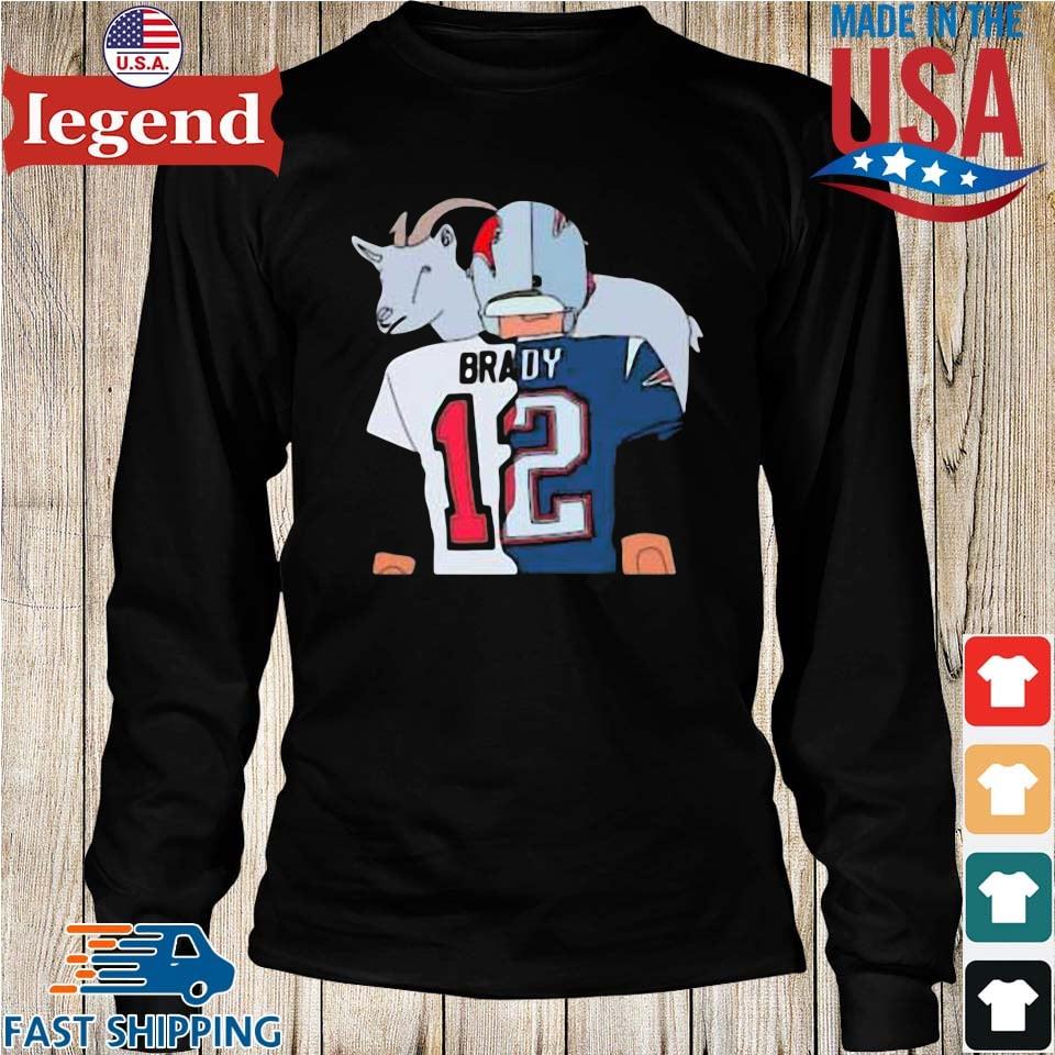 Official Tom Brady Goat Split Patriots Buccaneers 2023 Shirt, hoodie,  sweater, long sleeve and tank top