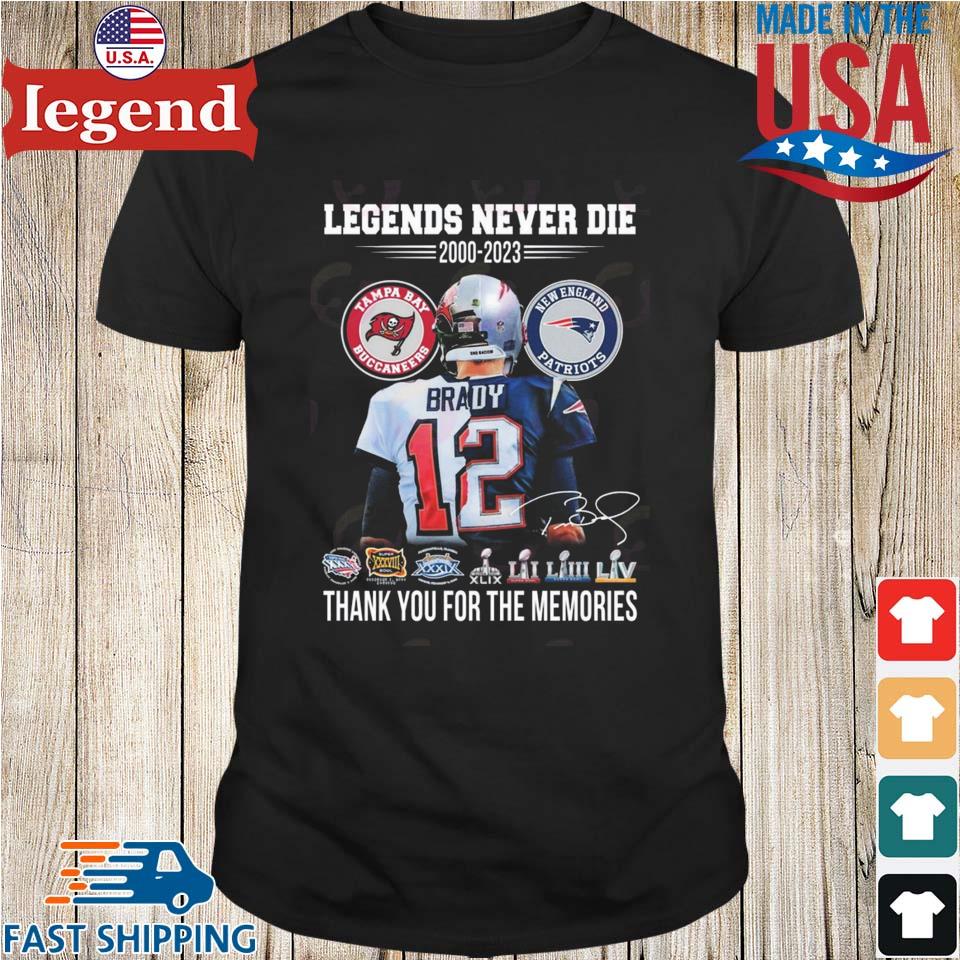 Tom Brady 2000-2023 thank you for the memories signatures shirt