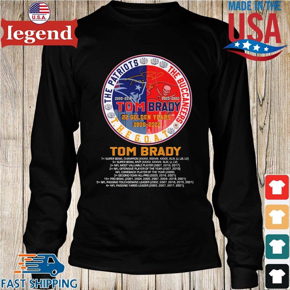 Tom Brady the Goat The Patriots the Buccaneers 2000 2023 shirt, hoodie,  sweater, long sleeve and tank top