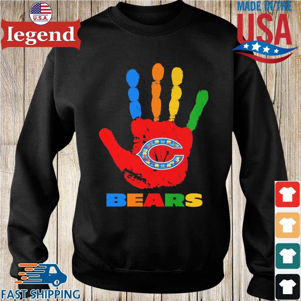 Chicago Bears Blood Hand Autism T-shirt,Sweater, Hoodie, And Long Sleeved,  Ladies, Tank Top