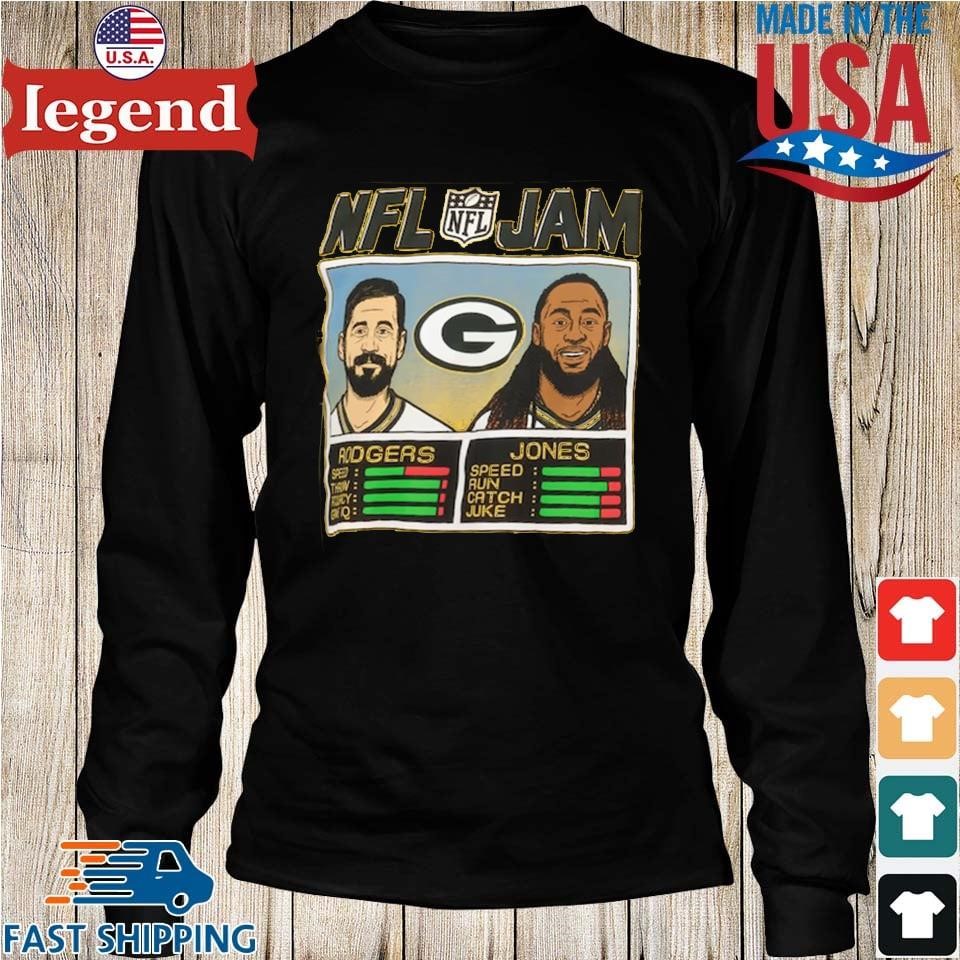 Homage Aaron Rodgers & Aaron Jones Heather Gold Green Bay Packers NFL Jam Tri-Blend T-Shirt