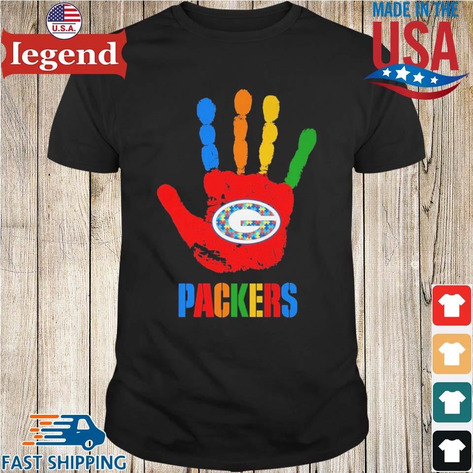 Green Bay Packers Blood Hand Autism T-shirt,Sweater, Hoodie, And