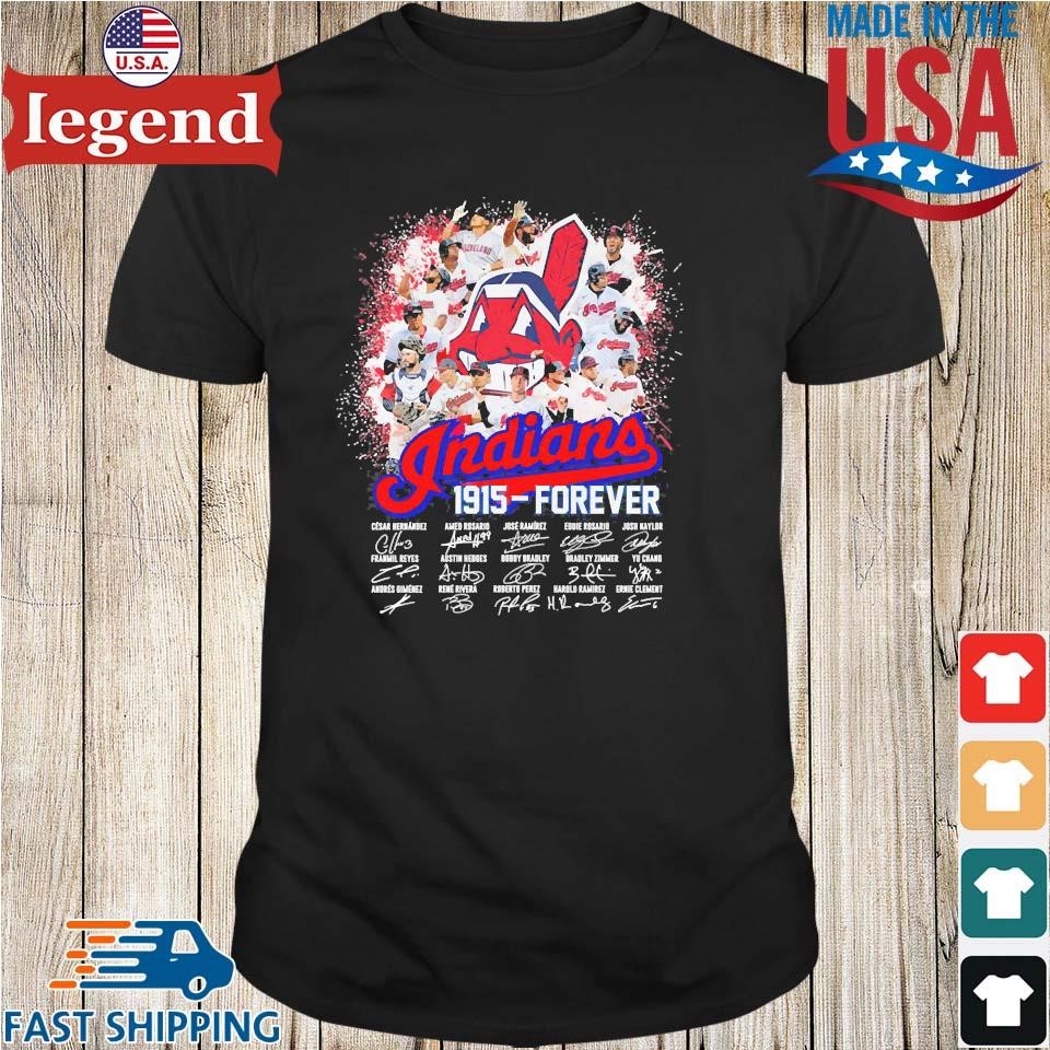 Original Cleveland Indians 1915 Forever Thank You For The Memories  Signatures 2021 T-shirt,Sweater, Hoodie, And Long Sleeved, Ladies, Tank Top