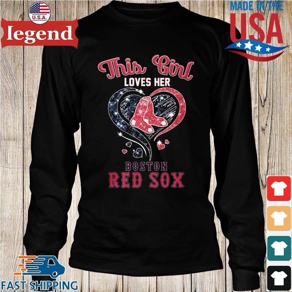 This Girl Loves Her Boston Red Sox Diamond Heart Shirt,Sweater