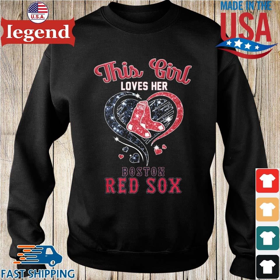 This Girl Loves Her Boston Red Sox Diamond Heart Shirt,Sweater