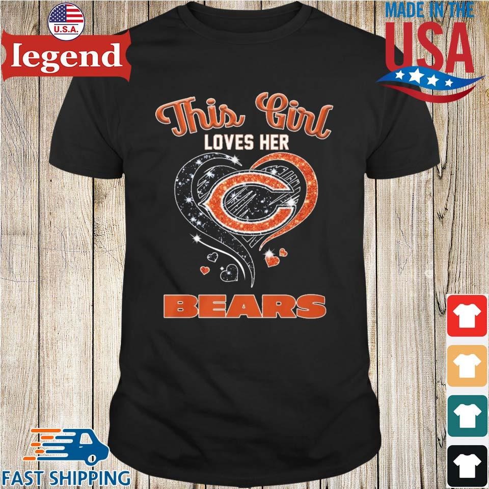 This Girl Loves Her Chicago Bears Diamond Heart Shirt,Sweater