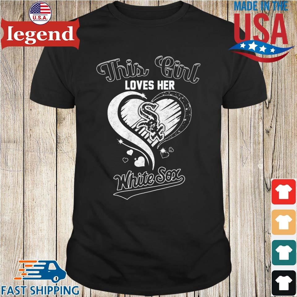 This Girl Loves Her Chicago White Sox Diamond Heart shirt, hoodie