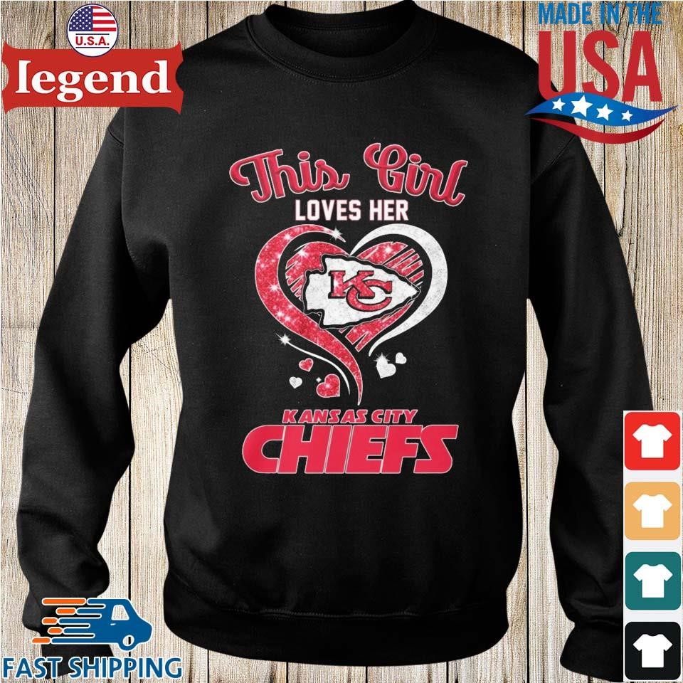 Kansas City Chiefs girl diamond heart shirt, hoodie, sweater and v