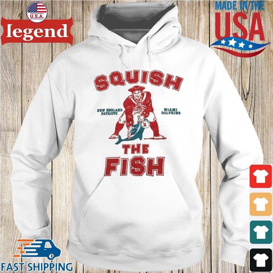 Vintage Patriots And Dolphins Squish The Fish Ringer T-shirt,Sweater, Hoodie,  And Long Sleeved, Ladies, Tank Top