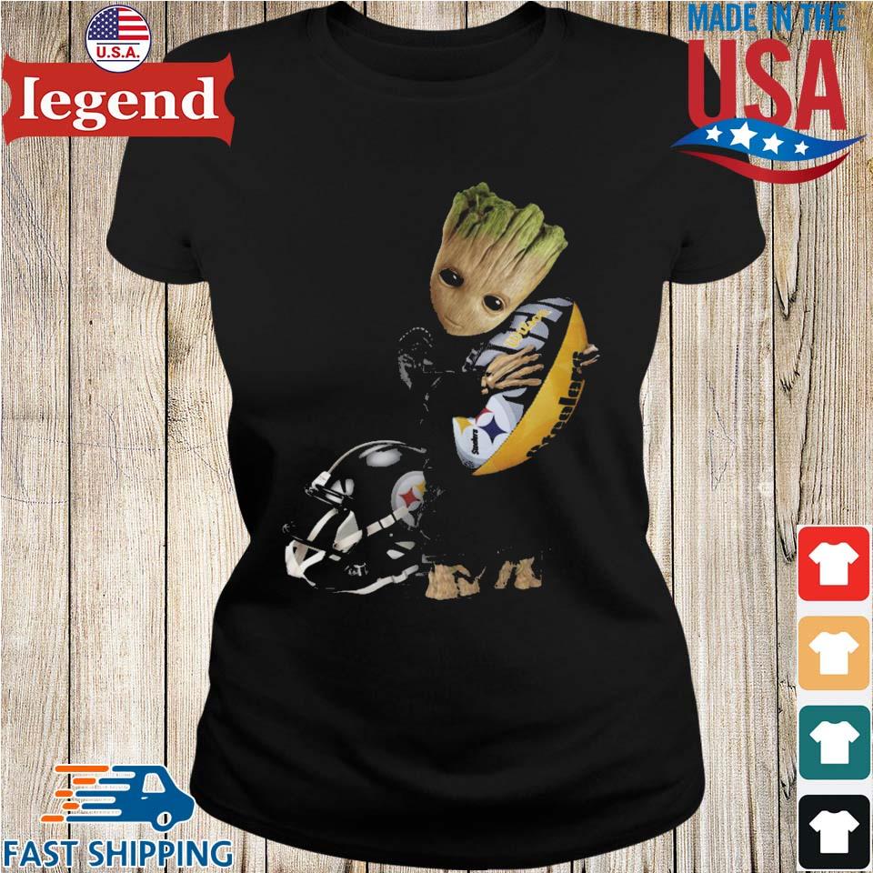 Baby Groot Hug Pittsburgh Steelers Football T-shirt,Sweater, Hoodie, And  Long Sleeved, Ladies, Tank Top