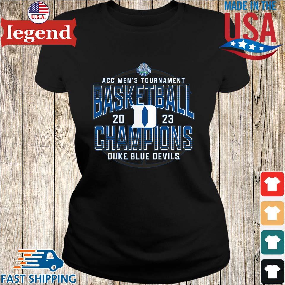 Duke Blue Devils 2023 Acc Men s Basketball Conference Tournament Champions T shirt Sweater Hoodie And Long Sleeved Ladies Tank Top