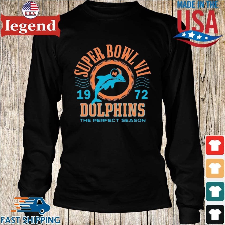Miami Dolphins 1972 Perfect Season Crewneck T-Shirt from Homage. | Officially Licensed Vintage NFL Apparel from Homage Pro Shop.