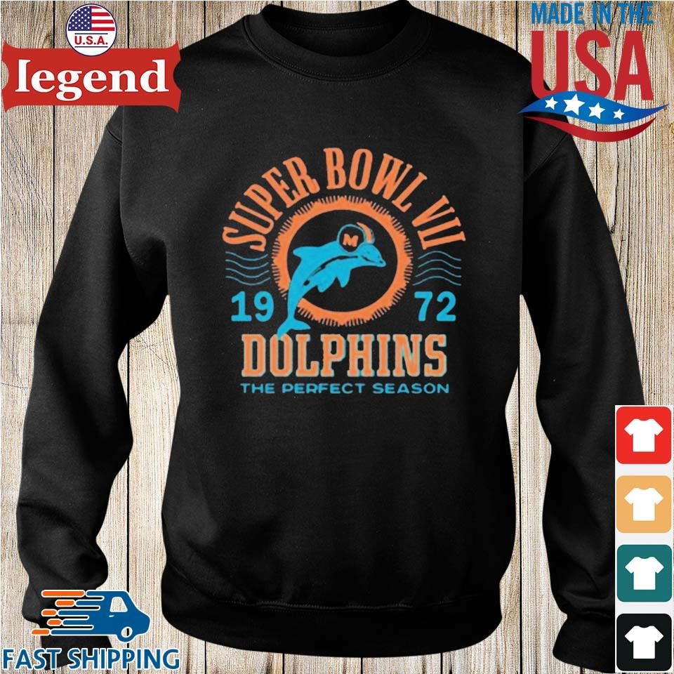 Miami Dolphins 1972 Perfect Season Crewneck T-Shirt from Homage. | Officially Licensed Vintage NFL Apparel from Homage Pro Shop.