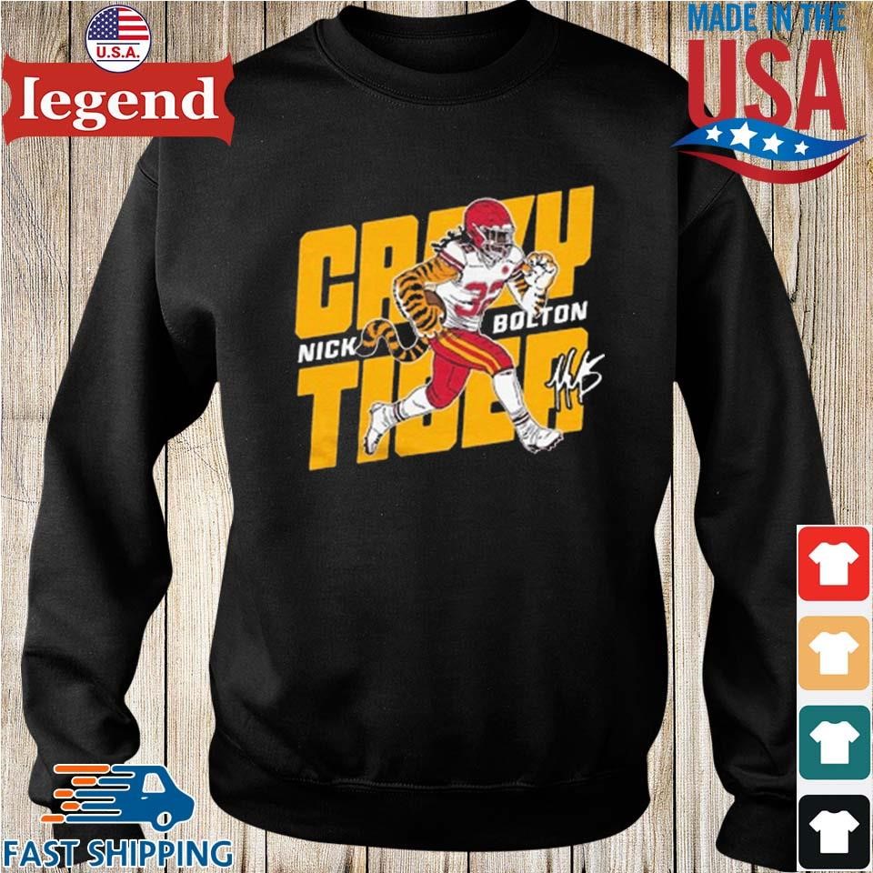 Official Nick bolton crazy tiger signature T-shirt, hoodie, sweater, long  sleeve and tank top