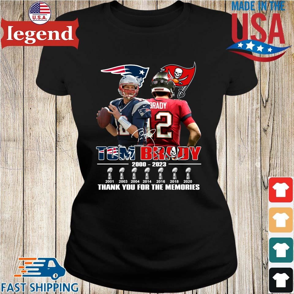 12 Tom Brady 2000 2022 Thank You For The Memories Signatures Shirt