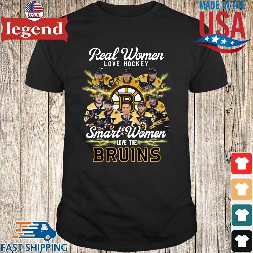 Real Women Love Hockey Smart Women Love The Boston Bruins T Shirt