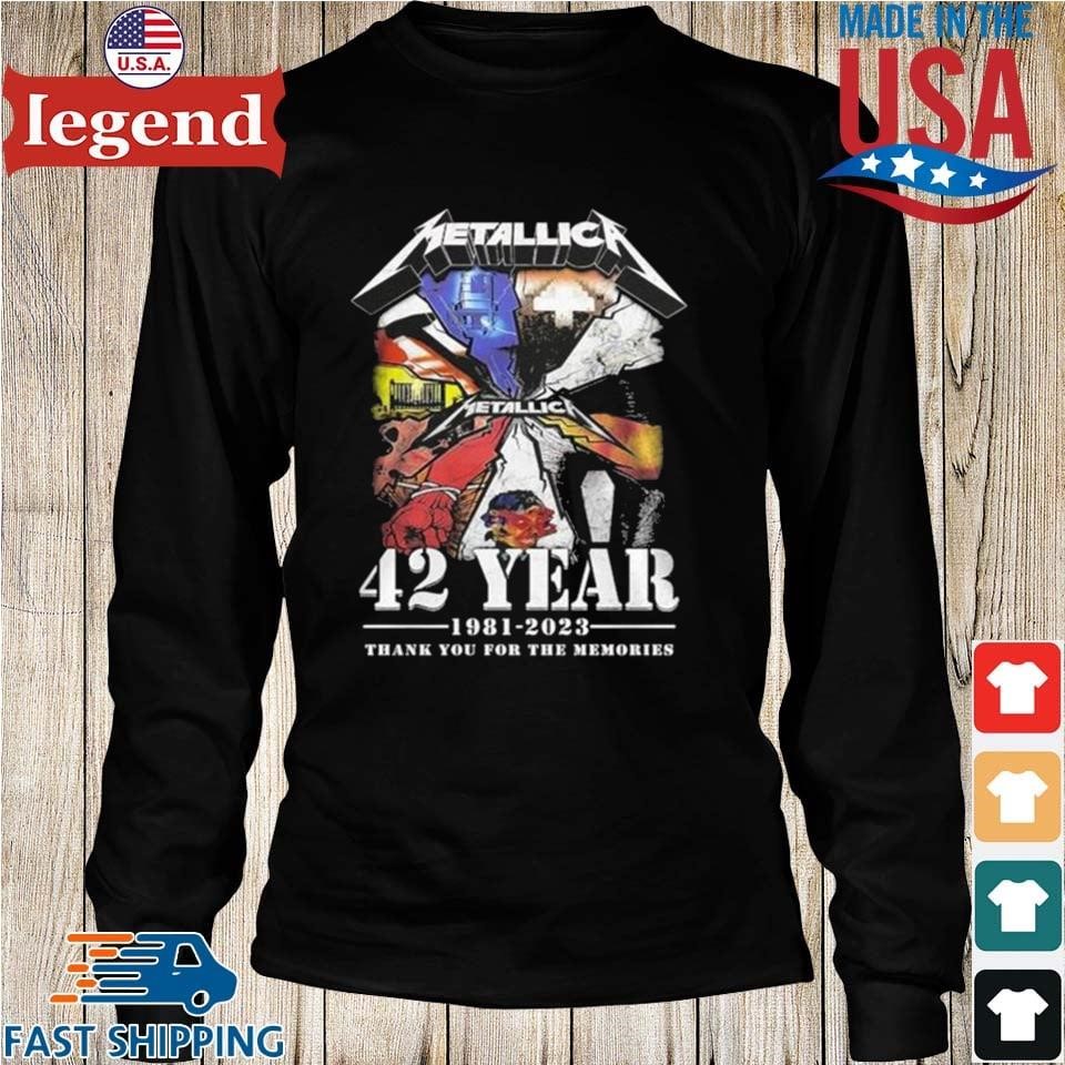 Vintage 42 Years Thank You For Memories Womens Metallica T Shirt, Metallica  Tour T Shirt - Allsoymade