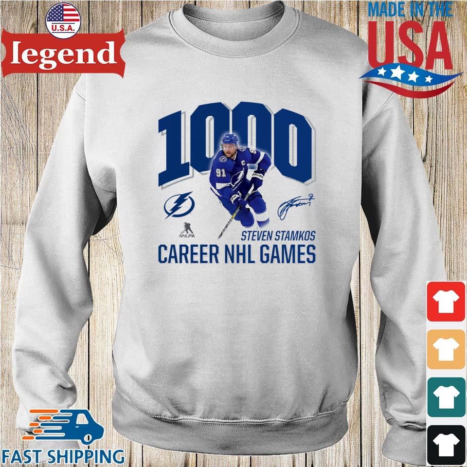 Official steven Stamkos Tampa Bay Lightning 1,000 Career Games 2023  signature T-Shirt, hoodie, sweater, long sleeve and tank top