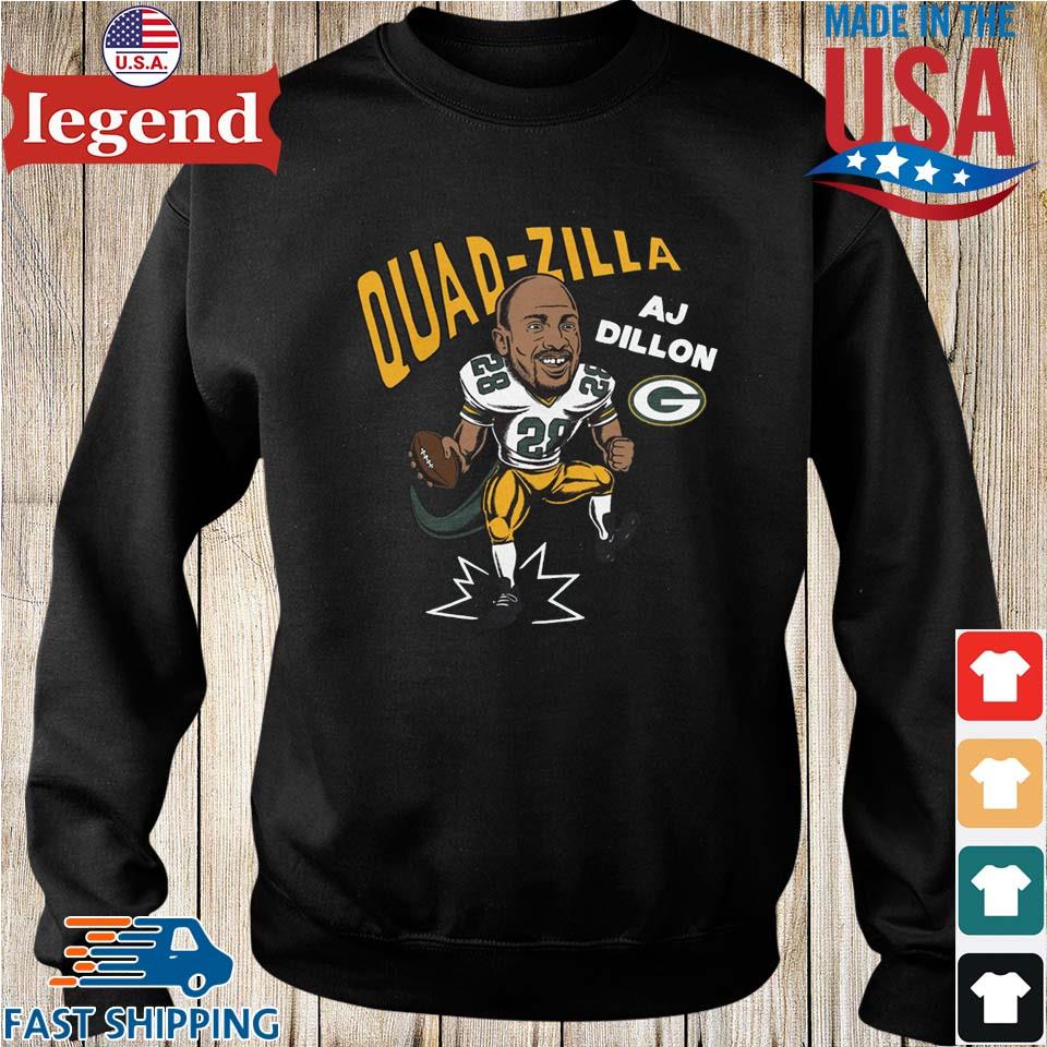 Green Bay Packers #28 A.j.dillon Quadzilla T-shirt,Sweater, Hoodie, And  Long Sleeved, Ladies, Tank Top