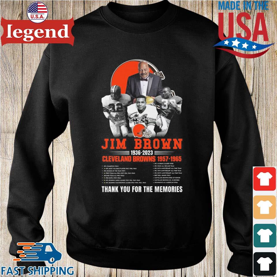 Jim Brown 1936 - 2023 Cleveland Browns 1957 - 1965 Thank You For The  Memories T-Shirt - Limited Edition - Torunstyle