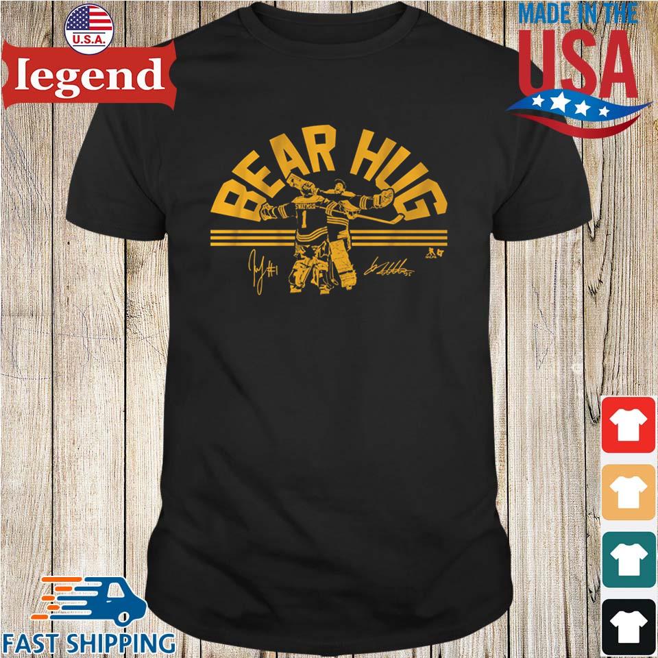 Linus Ullmark and Jeremy Swayman Bear Hug Boston Bruins signatures shirt,  hoodie, sweater, long sleeve and tank top