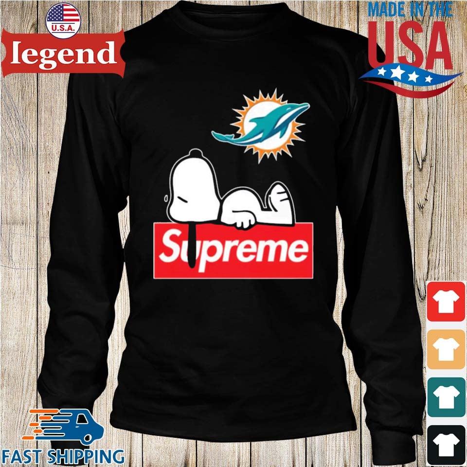 Miami Dolphins Snoopy Taking A Rest On Top Of Supreme Shirt, hoodie,  sweater, long sleeve and tank top