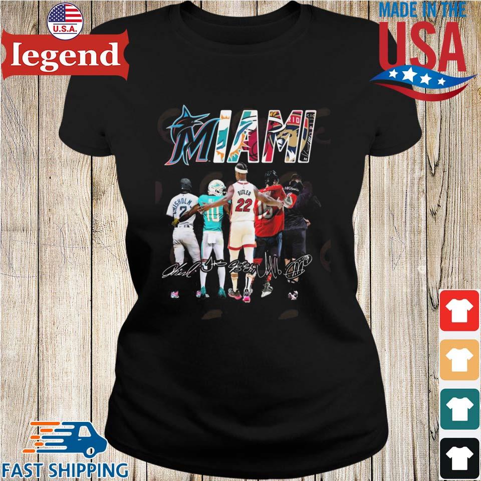 Official miami Sports Teams Signed Miami Marlins Miami Dolphins Miami Heat  Shirt, hoodie, longsleeve, sweatshirt, v-neck tee