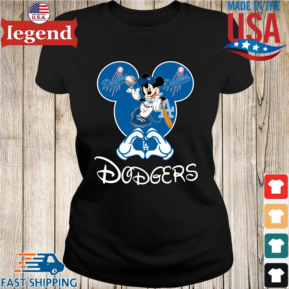 Original Disney Mickey Mouse Loves Los Angeles Dodgers Heart  T-shirt,Sweater, Hoodie, And Long Sleeved, Ladies, Tank Top