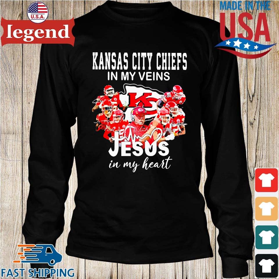 Chiefs in my veins jesus in my heart Kansas City Chiefs tshirt