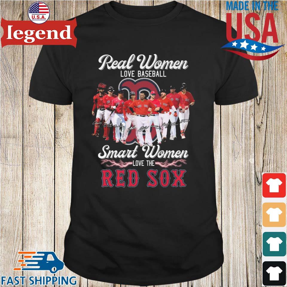 Real Women Love Baseball Smart Women Love The Red Sox Team Signatures T- shirt,Sweater, Hoodie, And Long Sleeved, Ladies, Tank Top