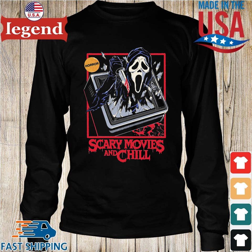 Scary Movies And Chill Ghost Face T shirt Sweater Hoodie And