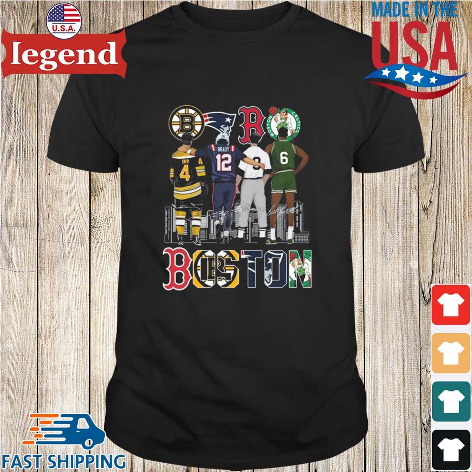 Boston Bruins New England Patriots Boston Red Sox Boston Celtics Boston Team  Skylines Signatures 2023 T-shirt,Sweater, Hoodie, And Long Sleeved, Ladies,  Tank Top