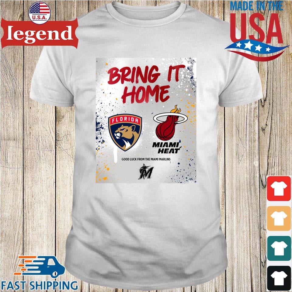 Bring It Home Florida And Miami Heat Good Luck From The Miami Marlins  T-shirt,Sweater, Hoodie, And Long Sleeved, Ladies, Tank Top