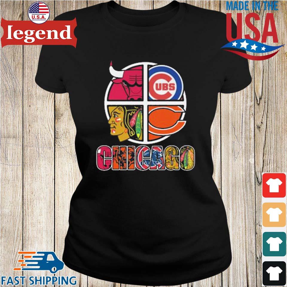 Chicago Big 4 Teams Bulls Bears Blackhawks Cubs T-shirt,Sweater