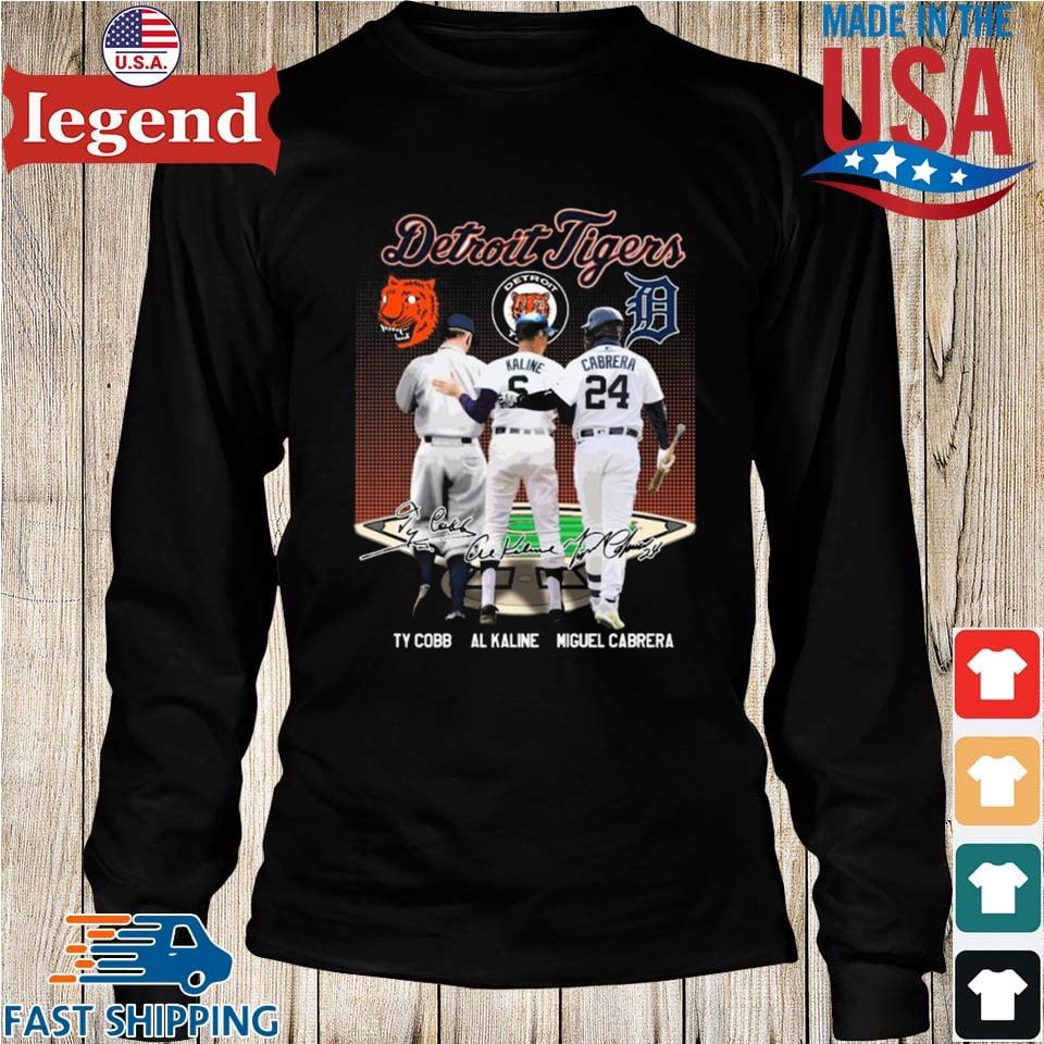 Detroit Tigers Legends Ty Cobb Al Kaline Cabrera signature 2023 shirt,  hoodie, sweater, long sleeve and tank top
