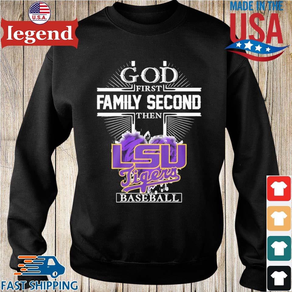 Official God first Family second then LSU Tigers baseball heart 2023 shirt  - Limotees