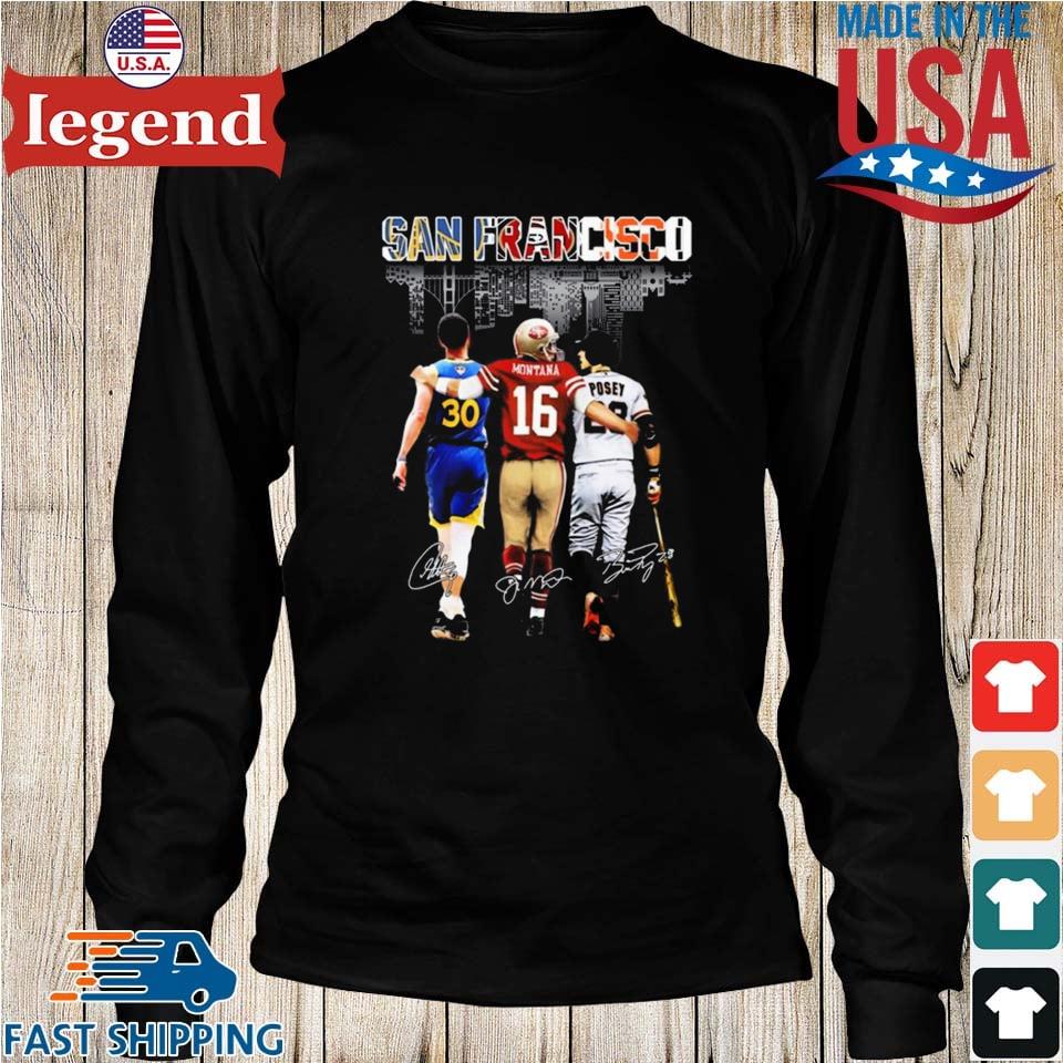 Golden State Warriors San Francisco Giants And San Francisco 49ers Skylines  Signatures T-shirt,Sweater, Hoodie, And Long Sleeved, Ladies, Tank Top