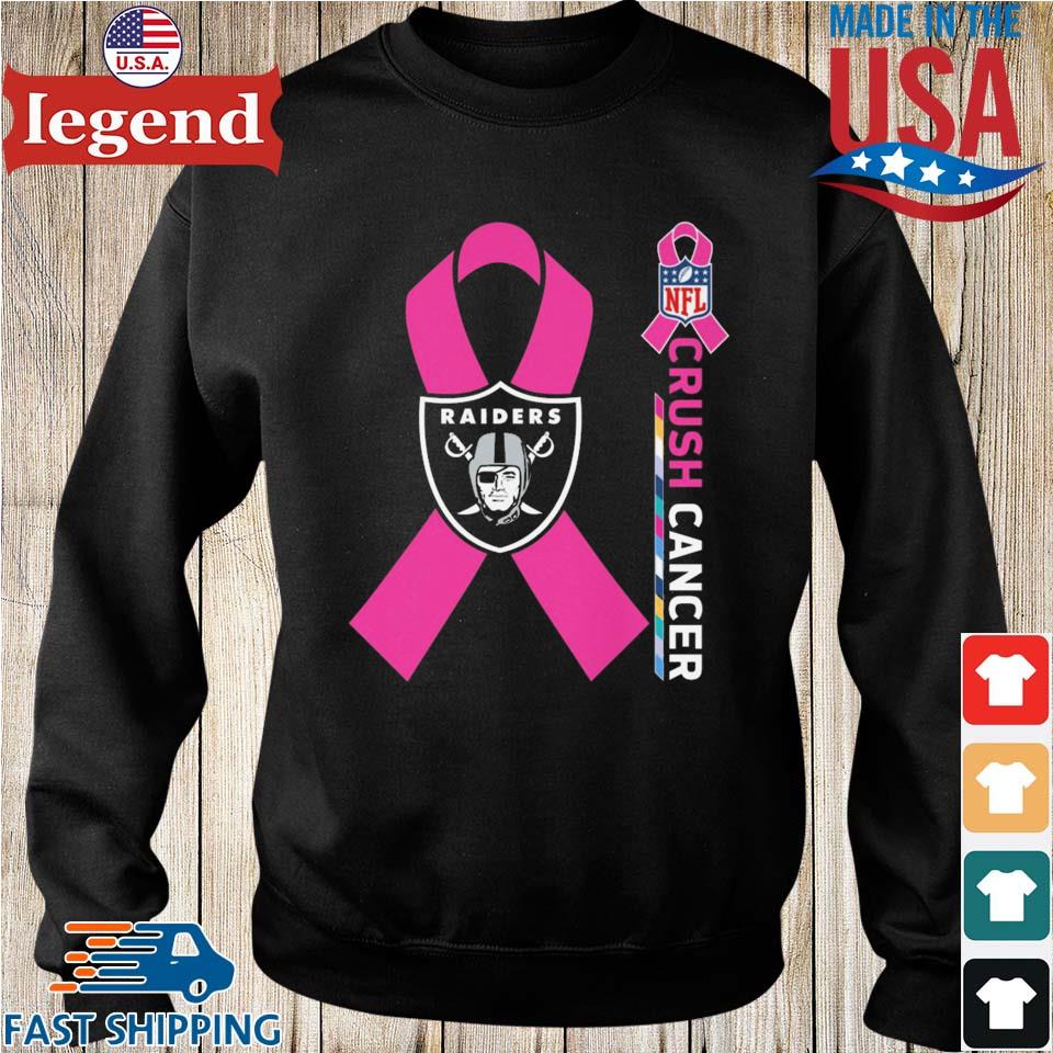 Official Las vegas raiders NFL crush cancer T-shirt, hoodie, tank top,  sweater and long sleeve t-shirt