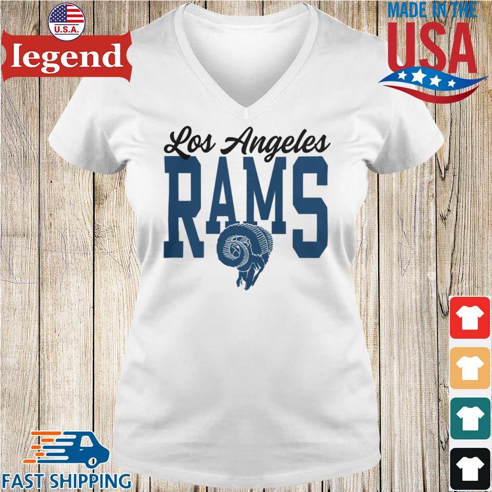 Women's Fanatics Branded Oatmeal Los Angeles Rams Motivating Force  Lightweight V-Neck T-Shirt