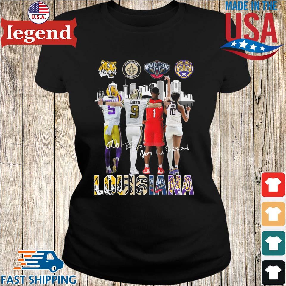 Louisiana Lsu Tigers New Orleans Pelicans Saints City Champions Signatures  2023 T-shirt,Sweater, Hoodie, And Long Sleeved, Ladies, Tank Top