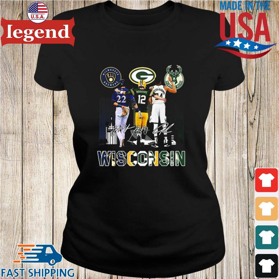 Official official Wisconsin Sports teams, Milwaukee Brewers, Milwaukee  Bucks and Green Bay Packers shirt, hoodie, sweater, long sleeve and tank top