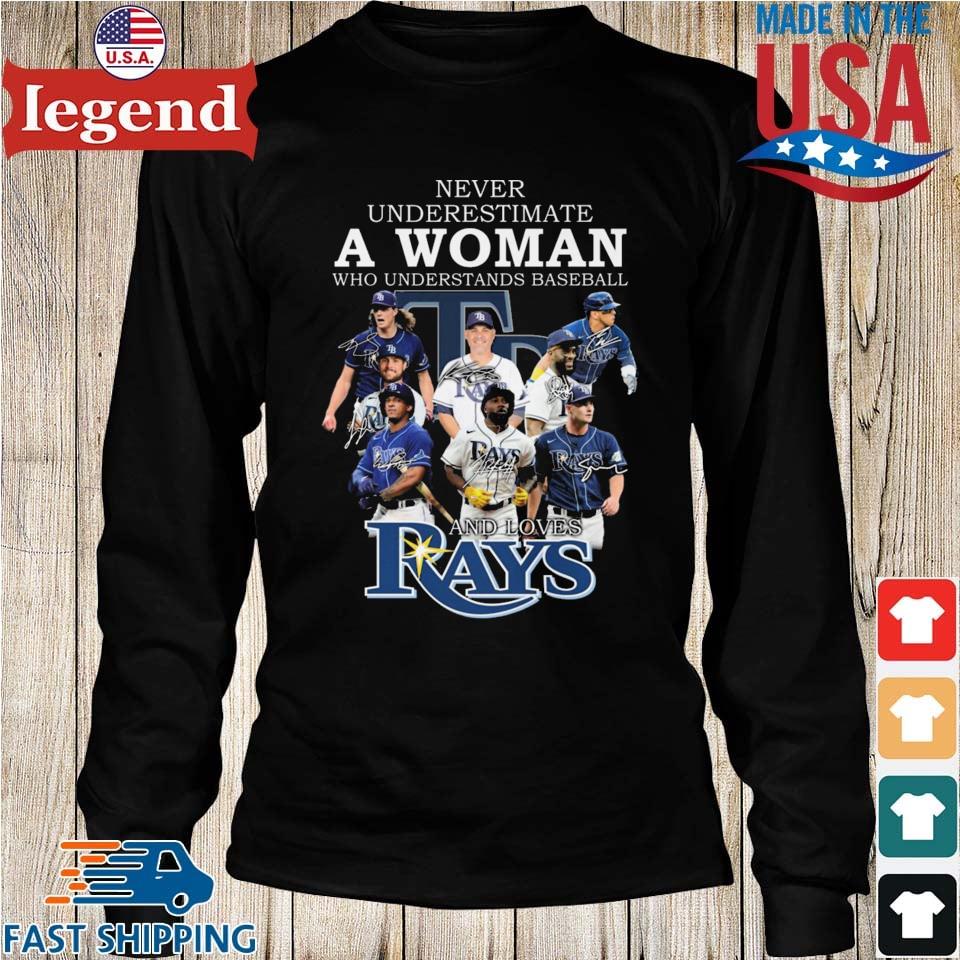 Women's Navy/Light Blue Tampa Bay Rays Raglan V-Neck T-Shirt