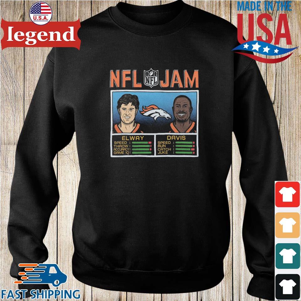 Nfl Jam Denver Broncos Elway And Davis T-shirt,Sweater, Hoodie, And Long  Sleeved, Ladies, Tank Top