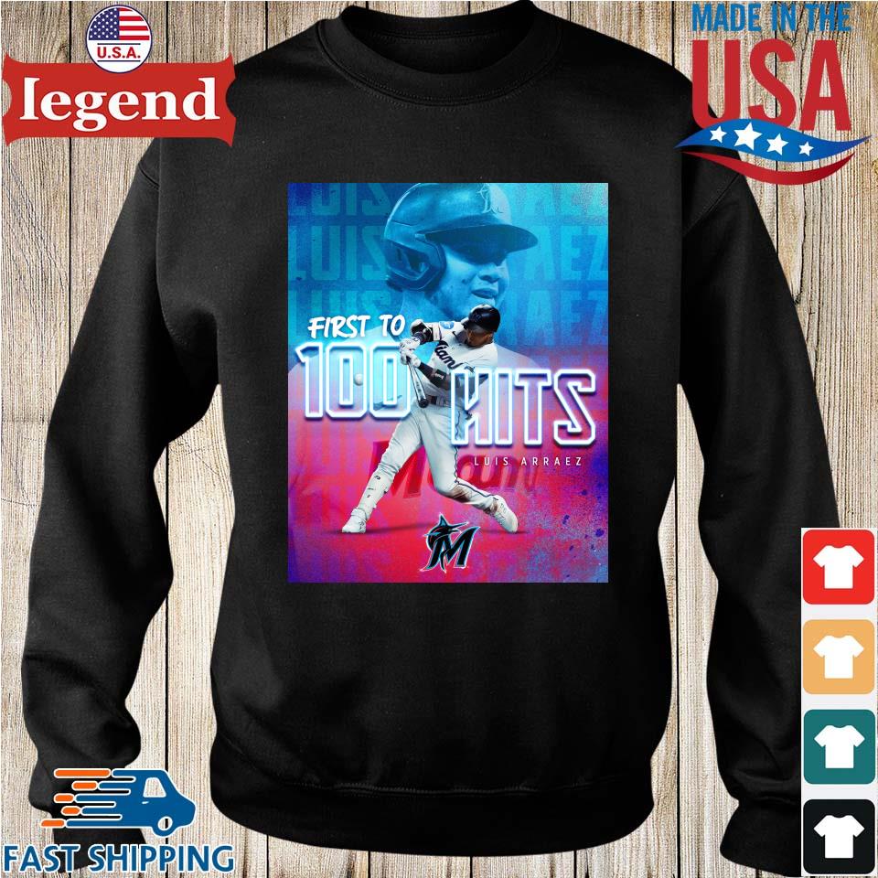 Official Luis Arraez Miami Marlins First 100 Hits Long Sleeves T Shirt -  Limotees