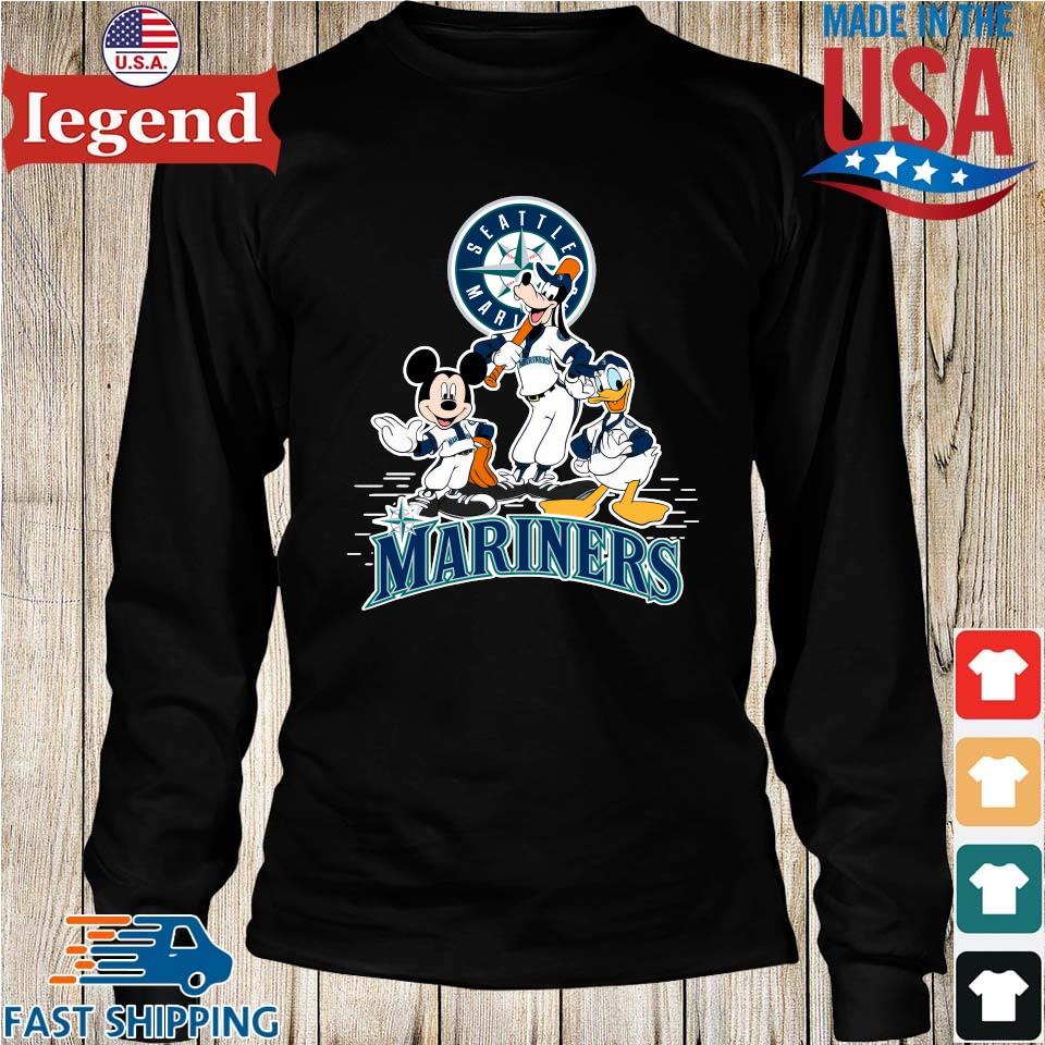 Disney Mickey Mouse Goofy Donald Duck Seattle Mariners Logo t